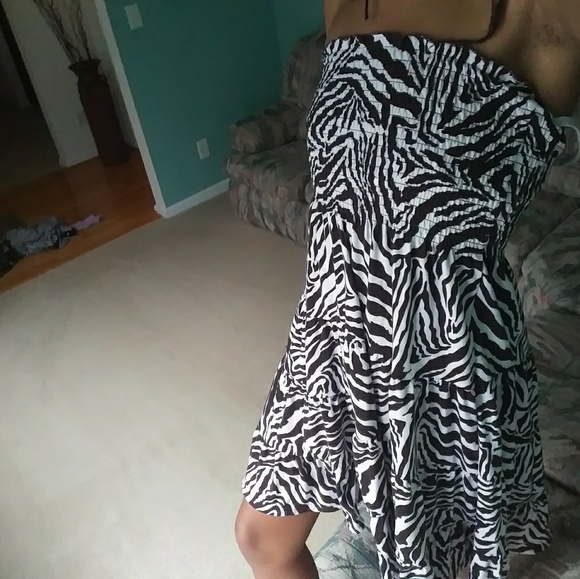 Strapless Chesley Zebra Print Dress - Picture 2 of 5